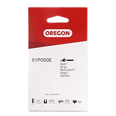 Oregon Scientific 91P Cadena - 50 eslabones, 3/8 pulgadas, para motosierra 35cm, bajo riesgo de rebote Oregon Scientific 91P Cadena - 50 eslabones, 3/8 pulgadas, para motosierra 35cm, bajo riesgo de rebote