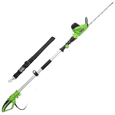 BAKAJI Cortasetos telescópico eléctrico con Varilla Extensible, tamaño setos Hoja 41 cm con inclinación, Hoja Ajustable, Mantenimiento del jardín, cortabordes (460 W hasta 240 cm) BAKAJI Cortasetos telescópico eléctrico con Varilla Extensible, tamaño setos Hoja 41 cm con inclinación, Hoja Ajustable, Mantenimiento del jardín, cortabordes (460 W hasta 240 cm)