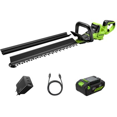 Greenworks Cortasetos a batería 24V 66 cm con batería 4.0Ah & Cargador USB-C 65W, Motor brushless, Cuchilla Doble acción 30 mm, Mango Giratorio 180°, Hedge Sweeper Greenworks Cortasetos a batería 24V 66 cm con batería 4.0Ah & Cargador USB-C 65W, Motor brushless, Cuchilla Doble acción 30 mm, Mango Giratorio 180°, Hedge Sweeper