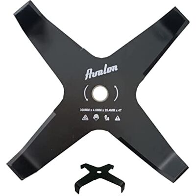 Avalon Disco Curvado de 4 Puntas para Desbrozadora (300 x 4,0 mm) Cuchilla para Cortar principalmente Zarzas, Maleza Densa. Disco de desbrozadora Universal Avalon Disco Curvado de 4 Puntas para Desbrozadora (300 x 4,0 mm) Cuchilla para Cortar principalmente Zarzas, Maleza Densa. Disco de desbrozadora Universal