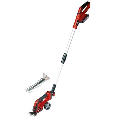 Einhell Cizalla de césped de tamaño de arbusto inalámbrico GE-CG 18/100 Li T Kit Power X-Change (18 V, Mango telescópico, Acc. cortacésped 100 mm, Acc. Tamaño de arbustos 200 mm, con batería 2,5 Ah Einhell Cizalla de césped de tamaño de arbusto inalámbrico GE-CG 18/100 Li T Kit Power X-Change (18 V, Mango telescópico, Acc. cortacésped 100 mm, Acc. Tamaño de arbustos 200 mm, con batería 2,5 Ah