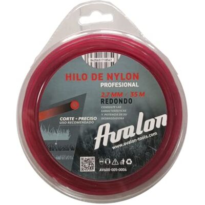 Avalon Hilo Redondo para desbrozadora y cortacésped de Nylon Universal (2 mm x 35 M) Alta Durabilidad y Rendimiento Óptimo en Las tareas de desbroce Avalon Hilo Redondo para desbrozadora y cortacésped de Nylon Universal (2 mm x 35 M) Alta Durabilidad y Rendimiento Óptimo en Las tareas de desbroce