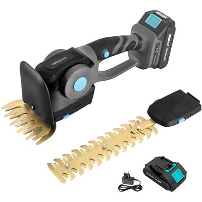 Cecotec Cortasetos a Batería de Mano 2en1 TitaniumSword 2120 Hand XL. Batería 21V, Motor sin Escobillas, Brushless, Cuchillas de Titanio, Incluye 2 Accesorios, Sistema de Seguridad Cecotec Cortasetos a Batería de Mano 2en1 TitaniumSword 2120 Hand XL. Batería 21V, Motor sin Escobillas, Brushless, Cuchillas de Titanio, Incluye 2 Accesorios, Sistema de Seguridad