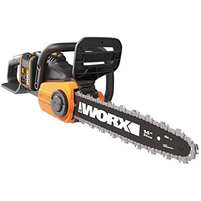 WORX Motosierra 40V (2x20V) PowerShare 2 baterías 2Ah 35 cm Motor Brushless WORX Motosierra 40V (2x20V) PowerShare 2 baterías 2Ah 35 cm Motor Brushless