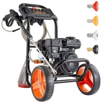 VEVOR Hidrolimpiadora de Alta Presión 2900 PSI 7 L/min, Lavadora de Gasolina de Alta Presión de Perfil Bajo con Bomba de Aluminio, Manguera de 7,9 m, 4 Boquillas, Ruedas para Coches Ventanas Paredes VEVOR Hidrolimpiadora de Alta Presión 2900 PSI 7 L/min, Lavadora de Gasolina de Alta Presión de Perfil Bajo con Bomba de Aluminio, Manguera de 7,9 m, 4 Boquillas, Ruedas para Coches Ventanas Paredes