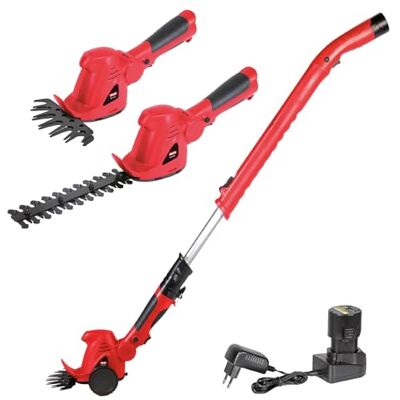 Valex RSA109 Recortador para setos y parterres a batería, Hoja Cortasetos de 220 mm y cortacésped de 160 mm, Cabezal inclinable de 7 Posiciones, Mango telescópico con Ruedas Valex RSA109 Recortador para setos y parterres a batería, Hoja Cortasetos de 220 mm y cortacésped de 160 mm, Cabezal inclinable de 7 Posiciones, Mango telescópico con Ruedas