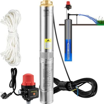 VEVOR Bomba de Pozo Profundo Motor de 750 W Bomba Sumergible para Pozo 230V 50Hz Bomba de Agua Sumergible para Pozos Flujo Máximo de 105 L/min con Interruptor Automático para Tierras de Cultivo Minas VEVOR Bomba de Pozo Profundo Motor de 750 W Bomba Sumergible para Pozo 230V 50Hz Bomba de Agua Sumergible para Pozos Flujo Máximo de 105 L/min con Interruptor Automático para Tierras de Cultivo Minas
