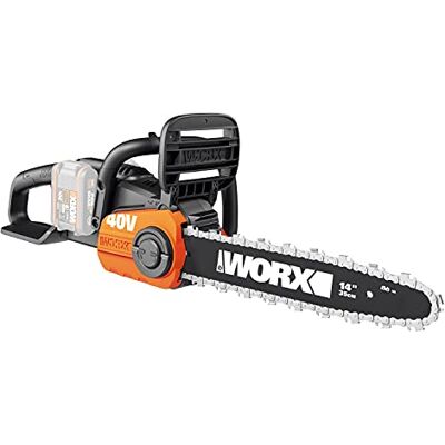 WORX Motosierra 40V Máx. (2x20V) PowerShare No incluye batería ni cargador Espada 35 cm Motor Brushless Tensado de cadena sin herramientas WORX Motosierra 40V Máx. (2x20V) PowerShare No incluye batería ni cargador Espada 35 cm Motor Brushless Tensado de cadena sin herramientas