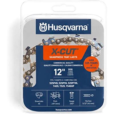 Husqvarna X-Cut S93G Cadena de motosierra (30,5 cm, 050 GA, 45 eslabones de transmisión, color gris Husqvarna X-Cut S93G Cadena de motosierra (30,5 cm, 050 GA, 45 eslabones de transmisión, color gris