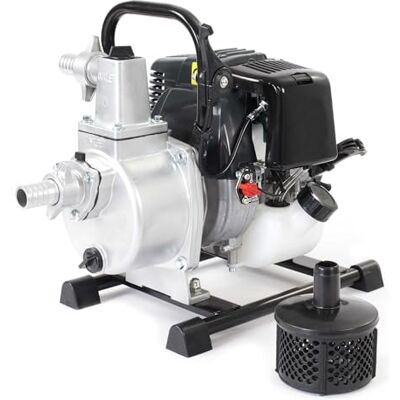 WilTec Bomba de agua a gasolina 1kW a 6.500rpm bomba de jardín 8.000l/h motobomba 30m extracción WilTec Bomba de agua a gasolina 1kW a 6.500rpm bomba de jardín 8.000l/h motobomba 30m extracción