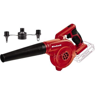 Einhell Soplador inalámbrico TE-CB 18/180 Li Solo Power X-Change (18 V, Li-Ion, caudal de aire de hasta 180km/h., 2 velocidades, incl. 3 adaptadores de inflado, sin batería ni cargador) Einhell Soplador inalámbrico TE-CB 18/180 Li Solo Power X-Change (18 V, Li-Ion, caudal de aire de hasta 180km/h., 2 velocidades, incl. 3 adaptadores de inflado, sin batería ni cargador)