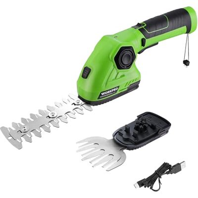 WORKPRO Tijeras Cortacésped y Arreglasetos 2 En 1 7,2V con Batería 2Ah WORKPRO Tijeras Cortacésped y Arreglasetos 2 En 1 7,2V con Batería 2Ah