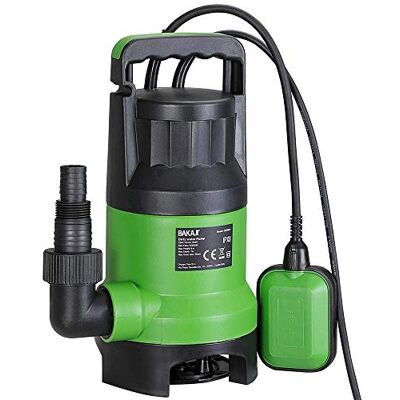 BAKAJI Bomba de inmersión electrobomba sumergible para aguas sucias Potencia 400 W Alcance 7000 L/h Profundidad máxima 7 metros con fondo plano Asa para el transporte (7000 litros/h) BAKAJI Bomba de inmersión electrobomba sumergible para aguas sucias Potencia 400 W Alcance 7000 L/h Profundidad máxima 7 metros con fondo plano Asa para el transporte (7000 litros/h)
