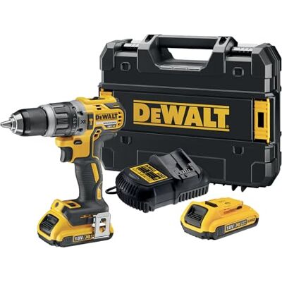 DeWalt Taladro atornillador percutor con motor Brushless XR incluye 2 Baterias de Litio 18V 2,0Ah,un cargador multivoltaje y un maletin TSTAK, DeWalt Taladro atornillador percutor con motor Brushless XR incluye 2 Baterias de Litio 18V 2,0Ah,un cargador multivoltaje y un maletin TSTAK,