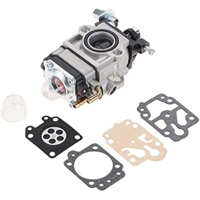 Hicello Carburador para desbrozadora con kit de reparación para los modelos MP15, CG430, CG520, BC430, BC520 de 43 cc y 52 cc Hicello Carburador para desbrozadora con kit de reparación para los modelos MP15, CG430, CG520, BC430, BC520 de 43 cc y 52 cc