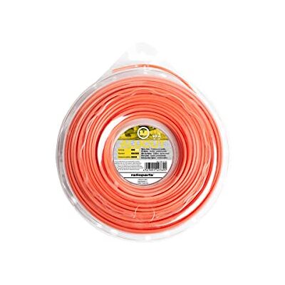 Ratioparts Hilo de Nailon de 3,0 mm, Corte de Aluminio, 60 m, Hilo de Corte Redondo, Color Naranja Ratioparts Hilo de Nailon de 3,0 mm, Corte de Aluminio, 60 m, Hilo de Corte Redondo, Color Naranja