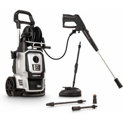 POWERPLUS Hidrolimpiadora Eléctrica Limpiadora de Terrazas de 2200 W, 170 Bares y 50 °C con Manguera de 8 m y Accesorios Incluidos POWERPLUS Hidrolimpiadora Eléctrica Limpiadora de Terrazas de 2200 W, 170 Bares y 50 °C con Manguera de 8 m y Accesorios Incluidos