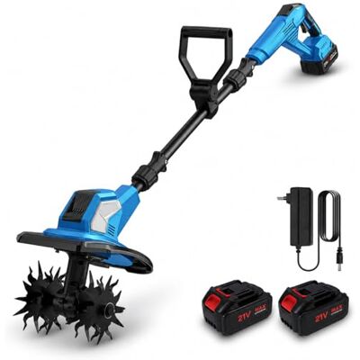 AUQUK Motoazada eléctrica 600 W, motoazada a batería con 2 baterías de 3,0 Ah Ancho de trabajo 17 cm, profundidad 24 cm, telescópico 90-140 cm, cultivador potente para aflojar y airear el suelo AUQUK Motoazada eléctrica 600 W, motoazada a batería con 2 baterías de 3,0 Ah Ancho de trabajo 17 cm, profundidad 24 cm, telescópico 90-140 cm, cultivador potente para aflojar y airear el suelo