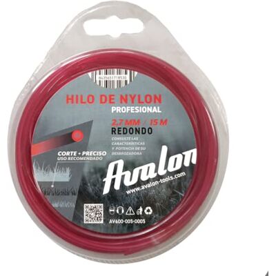 Avalon Hilo Redondo para desbrozadora y cortacesped de Nylon Universal (2,7 mm x 15 M) -Alta Durabilidad y Rendimiento Óptimo en Las tareas de desbroce Avalon Hilo Redondo para desbrozadora y cortacesped de Nylon Universal (2,7 mm x 15 M) -Alta Durabilidad y Rendimiento Óptimo en Las tareas de desbroce