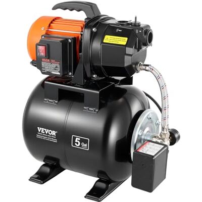 VEVOR Bomba para Pozos Poco Profundos 1 HP, Bomba de Agua de Trasvase 3750 LPH, con Tanque de Presión de 19 L, de Hierro Fundido, Sistema Automático de Transferencia de Agua, para Jardín, Césped VEVOR Bomba para Pozos Poco Profundos 1 HP, Bomba de Agua de Trasvase 3750 LPH, con Tanque de Presión de 19 L, de Hierro Fundido, Sistema Automático de Transferencia de Agua, para Jardín, Césped