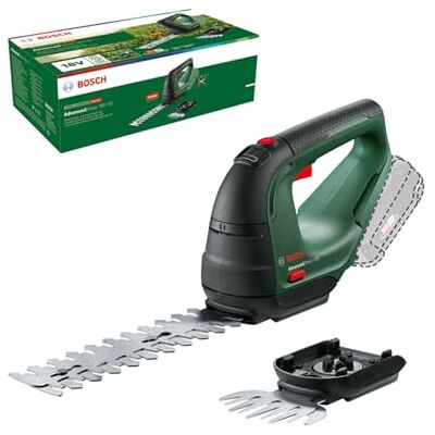 Bosch cortacésped/Cortasetos a batería AdvancedShear 18V-10 (sin batería, Sistema de 18V, cortan hasta 85 m² por Ciclo de batería, con Cuchillas cortacésped y Cortasetos, en Caja) Bosch cortacésped/Cortasetos a batería AdvancedShear 18V-10 (sin batería, Sistema de 18V, cortan hasta 85 m² por Ciclo de batería, con Cuchillas cortacésped y Cortasetos, en Caja)