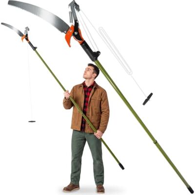 tectake ® Sierra Poda Telescópica 2 en 1, Altura Máxima Trabajo de 4 m, Tijeras Poda con Cordón de Nailón, se Extiende de 161 a 258 cm, Mango Recubierto de Goma, con Mango Telescópico y Hoja de Sierra tectake ® Sierra Poda Telescópica 2 en 1, Altura Máxima Trabajo de 4 m, Tijeras Poda con Cordón de Nailón, se Extiende de 161 a 258 cm, Mango Recubierto de Goma, con Mango Telescópico y Hoja de Sierra