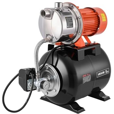 VEVOR Bomba para Pozos Poco Profundos 1,6 HP, Bomba de Agua de Trasvase 6000 LPH, de Acero Inoxidable, con Tanque de Presión 19 L, Filtro, Sistema de Refuerzo de Agua Automático, para Jardín, Césped VEVOR Bomba para Pozos Poco Profundos 1,6 HP, Bomba de Agua de Trasvase 6000 LPH, de Acero Inoxidable, con Tanque de Presión 19 L, Filtro, Sistema de Refuerzo de Agua Automático, para Jardín, Césped