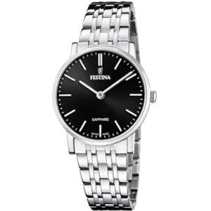 Festina Swiss Made Reloj Mujer Analógico de Acero Inoxidable 316l Plateado Movimiento de Cuarzo Cristal de Zafiro de Alta Resistencia Resistente al Agua 5 ATM Classic Steel Festina Swiss Made Reloj Mujer Analógico de Acero Inoxidable 316l Plateado Movimiento de Cuarzo Cristal de Zafiro de Alta Resistencia Resistente al Agua 5 ATM Classic Steel