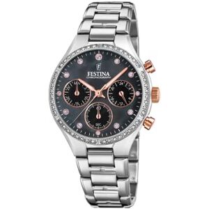 Festina Reloj Mujer Analógico de Acero Inoxidable 316l Plateado Movimiento de Cuarzo Cronógrafo Cristal Mineral de Alta Resistencia Resistente al Agua 5 ATM Boyfriend Collection Festina Reloj Mujer Analógico de Acero Inoxidable 316l Plateado Movimiento de Cuarzo Cronógrafo Cristal Mineral de Alta Resistencia Resistente al Agua 5 ATM Boyfriend Collection