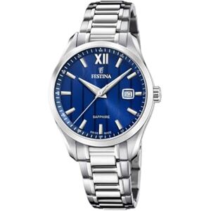 Festina Swiss Made Reloj Hombre Analógico de Acero Inoxidable 316l Plateado Movimiento de Cuarzo Calendario Cristal Zafiro de Alta Resistencia Resistente al Agua 5 ATM Classic Steel Festina Swiss Made Reloj Hombre Analógico de Acero Inoxidable 316l Plateado Movimiento de Cuarzo Calendario Cristal Zafiro de Alta Resistencia Resistente al Agua 5 ATM Classic Steel
