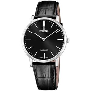 Festina Swiss Made Reloj Hombre Analógico de Cuero Negro Movimiento de Cuarzo Cristal Zafiro de Alta Resistencia Resistente al Agua 5 ATM Elegante Classic Leather Festina Swiss Made Reloj Hombre Analógico de Cuero Negro Movimiento de Cuarzo Cristal Zafiro de Alta Resistencia Resistente al Agua 5 ATM Elegante Classic Leather
