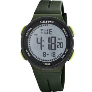 CALYPSO Reloj Modelo de la colección Color Splash, Caja de 44 mm Digital con Correa de plástico Verde Oscuro para Caballero CALYPSO Reloj Modelo de la colección Color Splash, Caja de 44 mm Digital con Correa de plástico Verde Oscuro para Caballero
