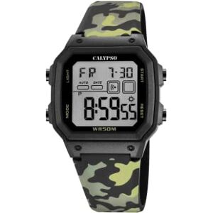 CALYPSO Reloj Digital Hombre de Caucho Verde Movimiento de Cuarzo Resistente al Agua 5 ATM Fecha y Calendario, Cronógrafo, Doble Horario, Luz, Alarma, 12 y 24 Horas Digital Crush CALYPSO Reloj Digital Hombre de Caucho Verde Movimiento de Cuarzo Resistente al Agua 5 ATM Fecha y Calendario, Cronógrafo, Doble Horario, Luz, Alarma, 12 y 24 Horas Digital Crush