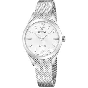 Festina Swiss Made Reloj Mujer Analógico de Acero Inoxidable 316l Plateado Movimiento de Cuarzo Cristal de Zafiro de Alta Resistencia Resistente al Agua 5 ATM Grace Festina Swiss Made Reloj Mujer Analógico de Acero Inoxidable 316l Plateado Movimiento de Cuarzo Cristal de Zafiro de Alta Resistencia Resistente al Agua 5 ATM Grace