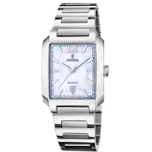 Festina Reloj Mujer Analógico de Acero Inoxidable 316l Plateado Movimiento de Cuarzo Cristal Mineral de Alta Resistencia Resistente al Agua 5 ATM Calendario F20679/2 On The Square Festina Reloj Mujer Analógico de Acero Inoxidable 316l Plateado Movimiento de Cuarzo Cristal Mineral de Alta Resistencia Resistente al Agua 5 ATM Calendario F20679/2 On The Square