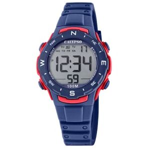 CALYPSO Reloj Infantil Digital Crush Caja de Caucho Multi Correa de Caucho Azul CALYPSO Reloj Infantil Digital Crush Caja de Caucho Multi Correa de Caucho Azul