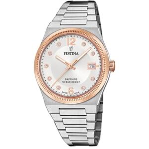 Festina Swiss Made Reloj Mujer Analógico de Acero Inoxidable 316l Plateado Movimiento de Cuarzo Cristal Zafiro Resistente Resistente al Agua 10 ATM Calendario Rive Collection Festina Swiss Made Reloj Mujer Analógico de Acero Inoxidable 316l Plateado Movimiento de Cuarzo Cristal Zafiro Resistente Resistente al Agua 10 ATM Calendario Rive Collection