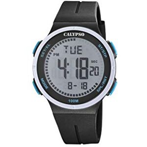 CALYPSO Reloj Modelo de la colección Color Splash, Caja de 44 mm Digital con Correa de plástico Negro para Caballero CALYPSO Reloj Modelo de la colección Color Splash, Caja de 44 mm Digital con Correa de plástico Negro para Caballero