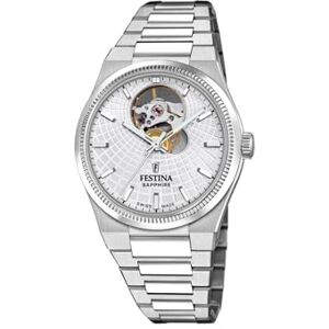 Festina Swiss Made Reloj Automático Mujer de Acero Inoxidable 316l Plateado Cristal de Zafiro de Alta Resistencia Resistente al Agua 10 ATM Automatic Festina Swiss Made Reloj Automático Mujer de Acero Inoxidable 316l Plateado Cristal de Zafiro de Alta Resistencia Resistente al Agua 10 ATM Automatic