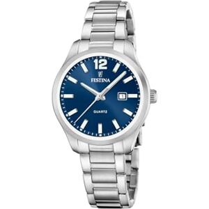 Festina Reloj Mujer Analógico de Acero Inoxidable 316l Plateado Movimiento de Cuarzo Cristal Mineral de Alta Resistencia Resistente al Agua 5 ATM Calendario F20737/4 Festina Reloj Mujer Analógico de Acero Inoxidable 316l Plateado Movimiento de Cuarzo Cristal Mineral de Alta Resistencia Resistente al Agua 5 ATM Calendario F20737/4