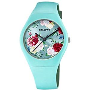 CALYPSO Reloj Modelo de la colección Sweet Time, Caja de 39 mm Correa de Caucho Verde para señora CALYPSO Reloj Modelo de la colección Sweet Time, Caja de 39 mm Correa de Caucho Verde para señora