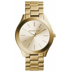 Michael Kors Slim Runway Three Hand con Correa de Acero Inoxidable en Tono Dorado para Mujer Michael Kors Slim Runway Three Hand con Correa de Acero Inoxidable en Tono Dorado para Mujer