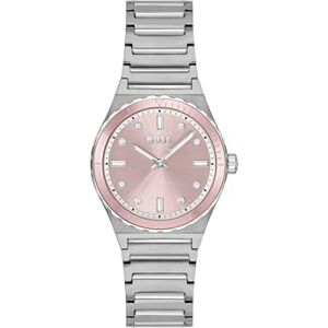 Boss Reloj con Movimiento de Cuarzo de Tres Manecillas para Mujer Colección Candor Ladies Sport con Correa de Acero Inoxidable Plateada Boss Reloj con Movimiento de Cuarzo de Tres Manecillas para Mujer Colección Candor Ladies Sport con Correa de Acero Inoxidable Plateada