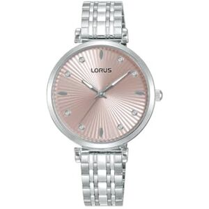 Lorus Reloj Analógico de Cuarzo para Mujer con Pulsera de Acero Inoxidable, Plata/Rosa Lorus Reloj Analógico de Cuarzo para Mujer con Pulsera de Acero Inoxidable, Plata/Rosa