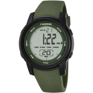 CALYPSO Reloj Digital Hombre de Caucho Verde Reloj Deportivo Hombre Resistente al Agua 10 ATM Fecha y Calendario, Cronógrafo, Doble Horario, Luz, Alarma, 12 y 24 Horas Color Splash CALYPSO Reloj Digital Hombre de Caucho Verde Reloj Deportivo Hombre Resistente al Agua 10 ATM Fecha y Calendario, Cronógrafo, Doble Horario, Luz, Alarma, 12 y 24 Horas Color Splash