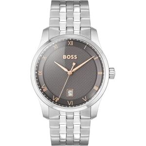 Boss Reloj con Movimiento de Cuarzo de Tres Manecillas para Hombre Colección Principle con Correa de Acero Inoxidable Plateada Boss Reloj con Movimiento de Cuarzo de Tres Manecillas para Hombre Colección Principle con Correa de Acero Inoxidable Plateada