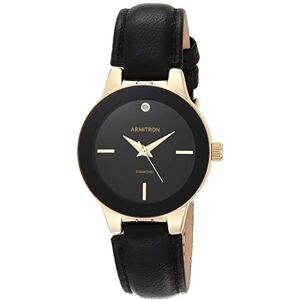 Armitron 75/5410 Reloj de Pulsera para Mujer con Correa de Cuero, Esfera con Diamante auténtico, Negro/Dorado Armitron 75/5410 Reloj de Pulsera para Mujer con Correa de Cuero, Esfera con Diamante auténtico, Negro/Dorado