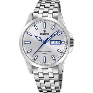 Festina Reloj Hombre Analógico de Acero Inoxidable 316l Plateado Movimiento de Cuarzo Calendario Cristal Mineral de Alta Resistencia Resistente al Agua 10 ATM Festina Reloj Hombre Analógico de Acero Inoxidable 316l Plateado Movimiento de Cuarzo Calendario Cristal Mineral de Alta Resistencia Resistente al Agua 10 ATM