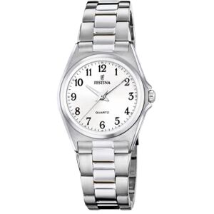 Festina Reloj Mujer Analógico de Acero Inoxidable 316l Plateado Movimiento de Cuarzo Cristal Mineral de Alta Resistencia Resistente al Agua 5 ATM Festina Reloj Mujer Analógico de Acero Inoxidable 316l Plateado Movimiento de Cuarzo Cristal Mineral de Alta Resistencia Resistente al Agua 5 ATM