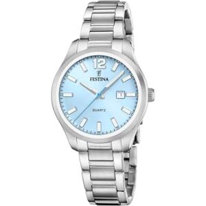 Festina Reloj Mujer Analógico de Acero Inoxidable 316l Plateado Movimiento de Cuarzo Cristal Mineral de Alta Resistencia Resistente al Agua 5 ATM Calendario F20737/3 Festina Reloj Mujer Analógico de Acero Inoxidable 316l Plateado Movimiento de Cuarzo Cristal Mineral de Alta Resistencia Resistente al Agua 5 ATM Calendario F20737/3